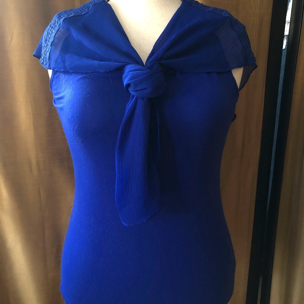 Apt.9 Sheer Blue Over Rayon Sleeveless Blouse